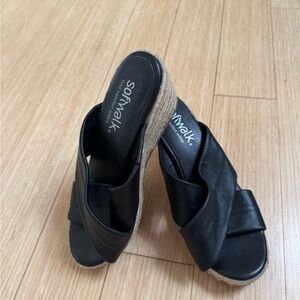 SoftWalk Black Espadrille Shoes Comfortable Cushioned Sole